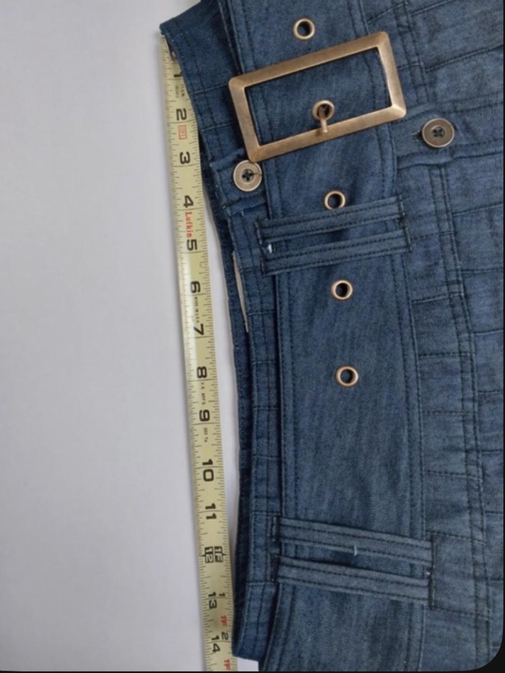 Pilcro Dark Blue Button-Front Pleated Midi Skirt - Picture 5 of 5